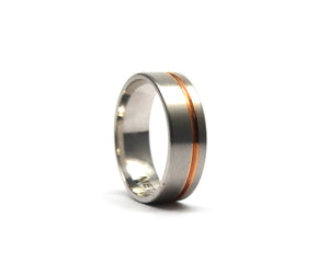 9ct white and rose gold band