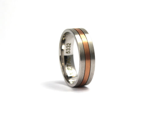 9ct two colour gold band