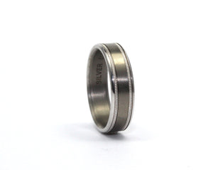 9ct white gold and titanium ring
